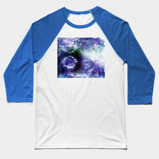 Blue Purple Space Texture Baseball T-Shirt by saradaboru